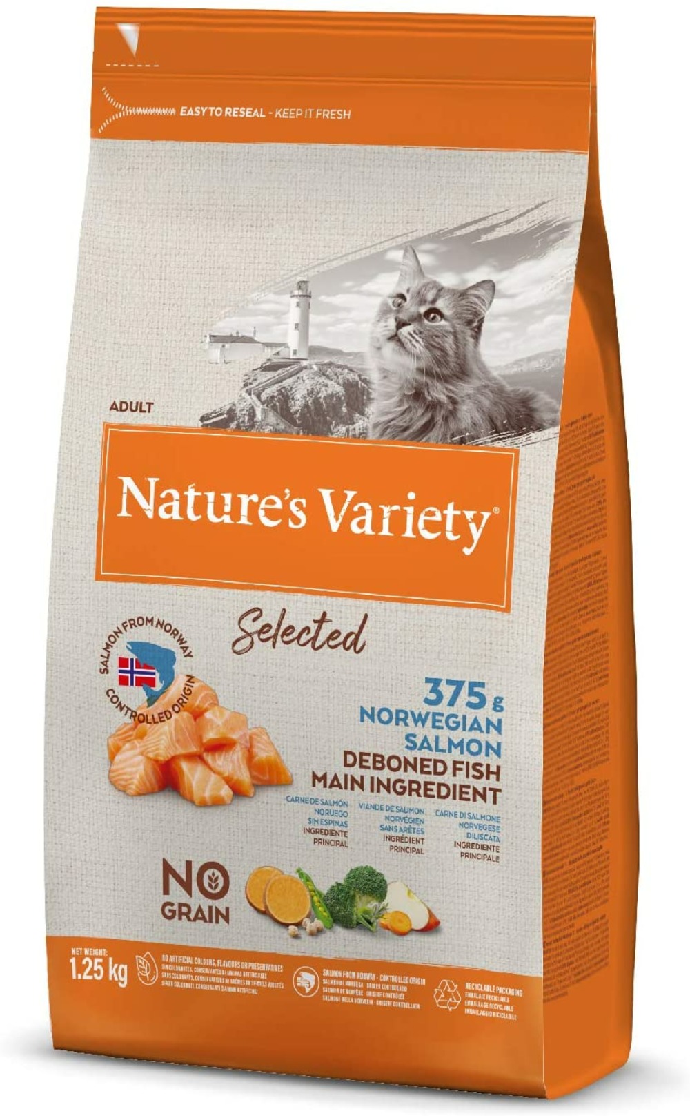 Croquette selected chat adult saumon 1,25kg