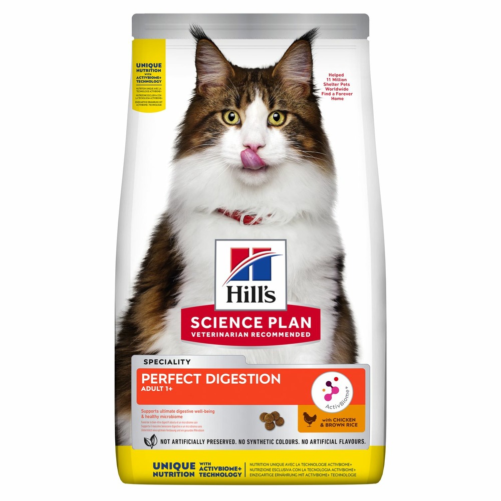 Hill's science plan croquette perfect digestion  chat adulte au poulet et riz complet 3kg