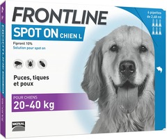 Frontline spot-on chien antiparasitaire pour chien 6 pipettes