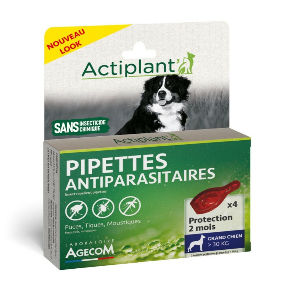 Pipettes anti parasitaire chien grand