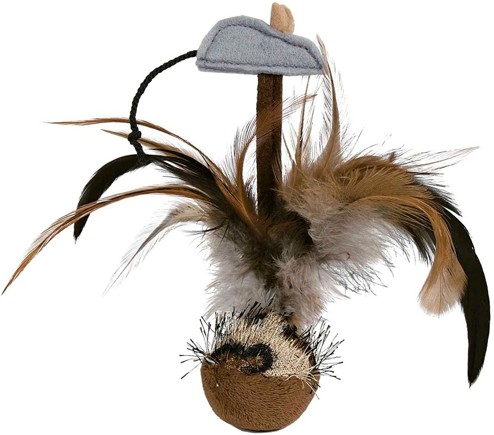 Volant culbuto avec souris/puce, en peluche