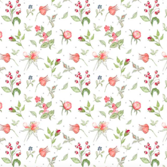 Tissu coton récolte de fleurs - 145x50cm