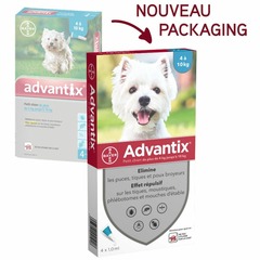 Advantix pipettes anti parasitaire pour petit chien 4 10kg 6 pipettes