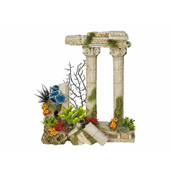 Décoration 2 colonnes antiques romaines 24 cm aquarium