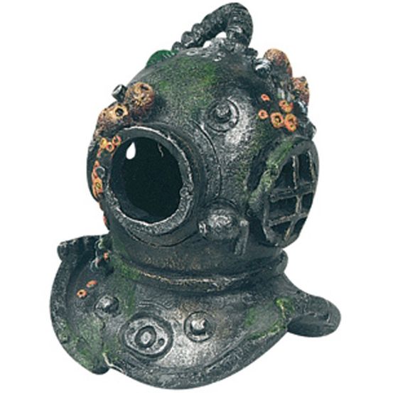 Casque de scaphandre cousteau. 13 x 13 x 16.5 cm. décoration aquarium .