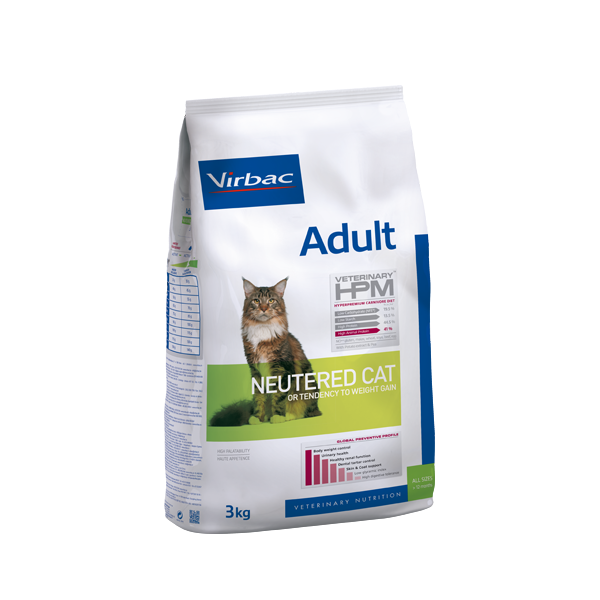 Virbac veterinary croquette hpm pour chat adult neutered 3kg
