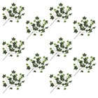 10 pcs feuilles artificielles de lierre vert et blanc 70 cm