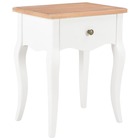 Table de chevet blanc et marron 40x30x50 cm bois de pin massif