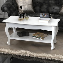 Table basse 2 couches MDF Blanc