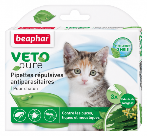 Pipettes répulsives vetopure antiparasitaires chaton