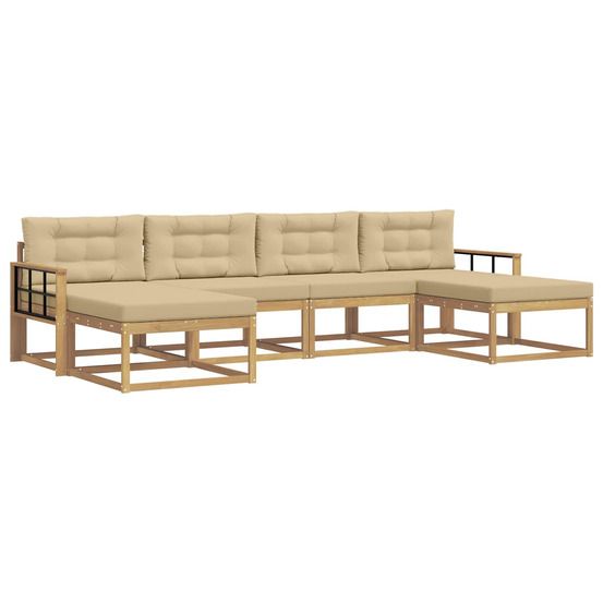 Ensemble de canapés d'extérieur 6 pc blanc et beige