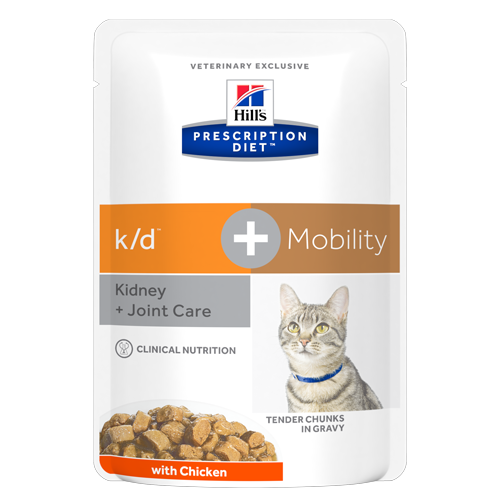 Hill's diet k/d mobility + joint care sachet pour chat poulet 12 x 85gr