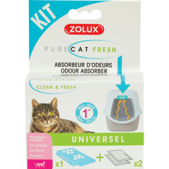Kit anti-odeurs purecat fresh. Pour maison de toilette de chat.
