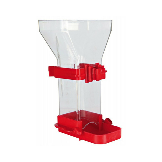 Distributeur de nourriture, plastique 150 ml 12 cm, oiseaux. Couleur aléato