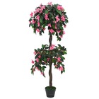 Plante artificielle de rhododendron avec pot 155cm vert et rose