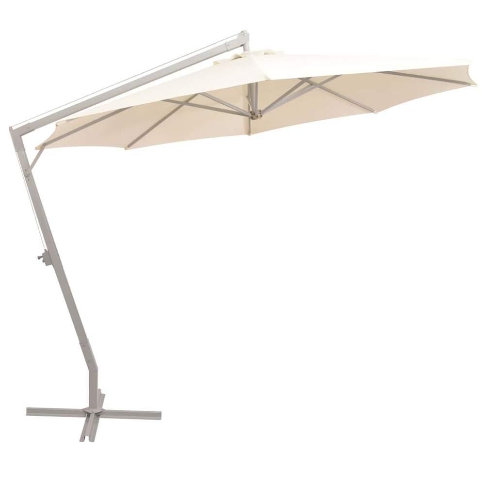 Parasol 350 cm poteau en aluminium sable