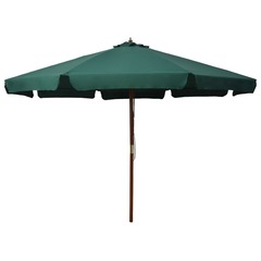 Parasol avec mÃ¢t en bois 330 cm Vert