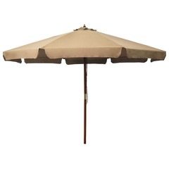 Parasol avec mÃ¢t en bois 330 cm Taupe