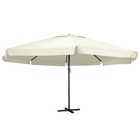 Parasol d'extérieur avec mât en aluminium 600 cm blanc sable