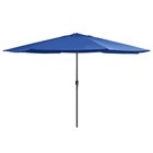 Parasol d'extérieur avec mât en métal 400 cm bleu azuré