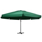 Parasol d'extérieur avec mât en aluminium 600 cm vert