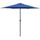 Parasol d'extérieur et mât en aluminium 270x246 cm bleu azuré