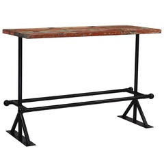 Table de bar bois récupération massif multicolore 150x70x107 cm