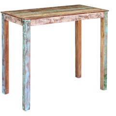 Table de bar bois massif de récupération 115x60x107 cm