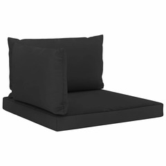 Coussins de canapé palette 3 pcs noir tissu