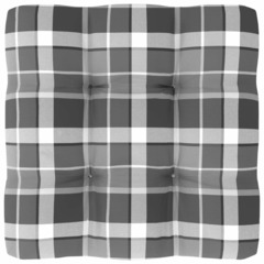 Coussin de canapé palette motif à carreaux gris 60x60x10 cm