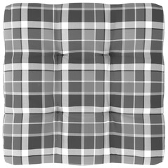 Coussin de canapé palette motif à carreaux gris 80x80x10 cm