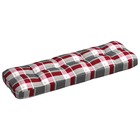 Coussin de canapé palette modèle à carreaux rouges 120x40x10 cm