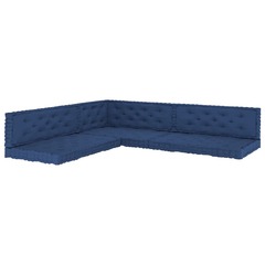 Coussins de plancher de palette 7 pcs bleu marine clair coton