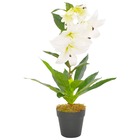 Plante artificielle lys avec pot blanc 65 cm
