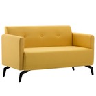 Canapé à 2 places revêtement en tissu 115x60x67 cm jaune