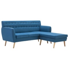 Canapé d'angle revêtement en tissu 171,5x138x81,5 cm bleu