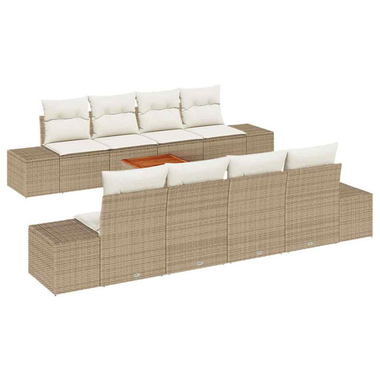 Ensemble de canapé de jardin 7 pcs beige et blanc