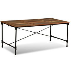 Table de salle à manger bois de récupération massif 180 cm
