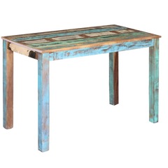 Table de salle à manger bois de récupération solide 115x60x76cm