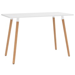 Table de salle à manger blanc 120x60x75 cm métal