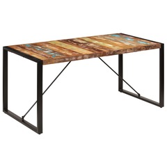 Table de salle à manger 160x80x75cm bois de récupération massif