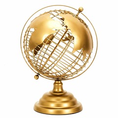 Globe terrestre métal doré