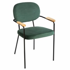 Chaise avec accoudoirs velours talia vert