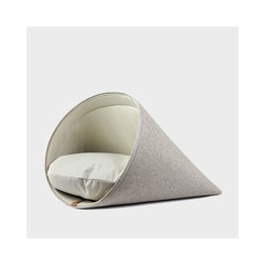 Swida - coussin niche design et cosy, tissu beige 75x58x50cm