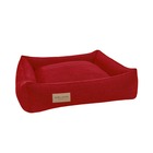 Sutna - panier luxe chien / chat déhoussable en tissu rouge 60x60x16cm