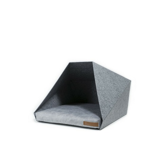 Mökki - niche d'intérieur pour chien design et écologique, gris clair 60x65x45cm