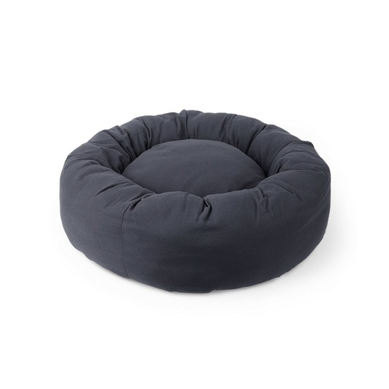 Hygge - coussin rond pour chien avec centre amovible, coton bio gris 85x85x20cm