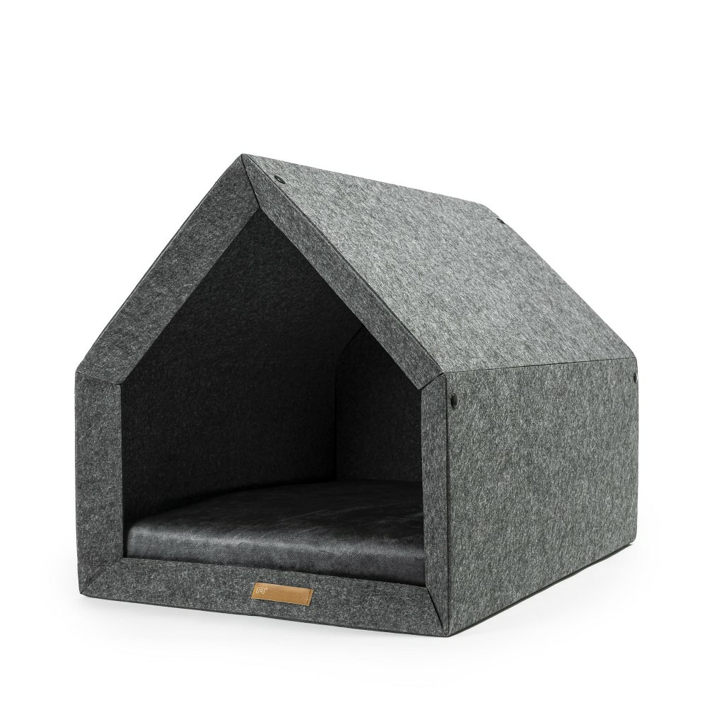 Sanka - niche d'intérieur chien / chat, écologique, gris 42x60x43cm