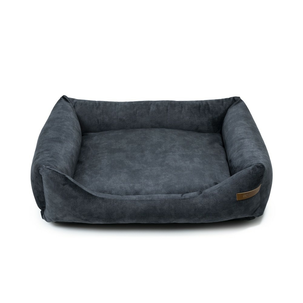 Ecow - panier grand chien / chat écologique au toucher velours, gris 105x85x15cm