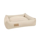 Sutna - panier luxe chien / chat déhoussable en tissu beige 85x85x23cm